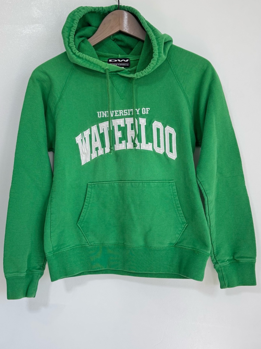 University of Waterloo Hoodie Kelly Green Kangaroo Pouch Women's Sweatshirt XS